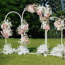 UNHO Set Of 3 Metal Wedding Arch Flower Balloon Backdrop Stand Garden Floral Decor For Birthday Party - White - View 4