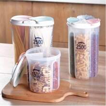 Airtight Food Storage Jar With Dividers For Grains And Cereals 1500 To 3000ml - 無色 - 查看 5
