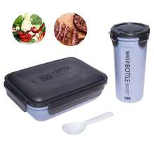 Lunch Box For Your New Home 1000ml With Compartments And Spoon And Cup Kit 500ml - 玫瑰紅 - 查看 2