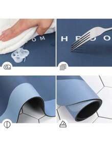 Oval Bath Mat Absorbs Water Non-Slip Quick Drying 38x58cm - 彩色 - 查看 3