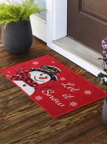 1 tấm thảm chùi chân Giáng sinh mùa đông, thảm trải sàn họa tiết cây thông Noel hình người tuyết dùng cho lối vào trong nhà và ngoài trời trang trí nhà cửa trang trí phòng ngày lễ trang trí tiệc giáng sinh thảm trải sàn, đồ trang trí mặt đất năm mới, thích hợp cho phòng tắm nhà bếp ban công sân trong thảm, trang trí giáng sinh, giáng sinh - người tuyết - Xem 3