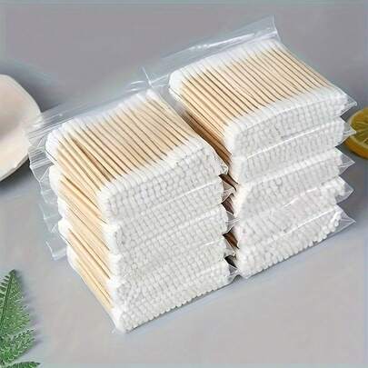 1000/800pcs High Quality Double-Ended Swabs, Beauty Salon Swabs, Cosmetic Wooden Swabs, Beauty And Personal Care Swabs, Round Disposable Ear Cleaning Swabs, Makeup Pad Swabs Suitable For Ear And Nose Cleaning, Multi-Purpose Beauty And Cleaning Tool, High Quality Beauty Tool, Clean Ears, Eyeliner, Nail Polish, Suitable For Makeup And Personal Care, Multi-Functional Beauty Tool, Makeup Tool, Cleaning Tool, Swabs For Home Cleaning, Makeup Removal, Ear Cleaning, Outdoor Care Tool
