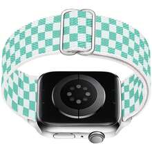 弹性尼龙表带，适用于 38mm、40mm、41mm、42mm、44mm、49mm 手表，可调节柔软弹力表带，兼容 SE、Ultra 系列、Series 10/9/8/7/6/5/4/3/2/1 系列。 - 綠色 - 查看 4