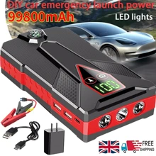 99800mah Car Jump Starter Pack 12V Booster Power Bank USB Battery Charger - Red - View 1