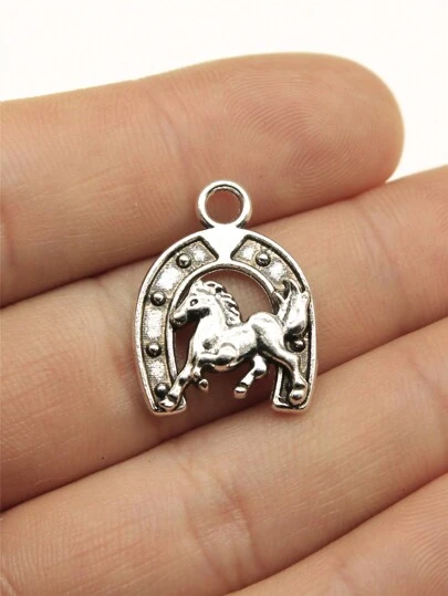10 st 23x17 mm (0,91x0,71 tum) hästsko-hästberlocker hänge för DIY smyckestillverkning halsband nyckelring telefonkedja armbandstillverkning tillbehör handgjorda hantverkstillverkningsfynd