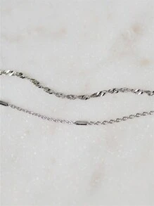 2 chiếc vòng tay đơn giản - Bạc - Xem 5