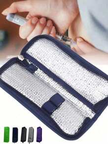 1pc Insulated Portable Insulin Cooler Bag -Friendly Cold Ice Pack Physical Cooler Box Lightweight Simple Zipper Carry Bag Diabetes Travel Case, Portable Medication Cooler Bag For Insulin Pens And Blood Glucose Monitor Supplies(For Small EpiPen) - Multicolor - View 5