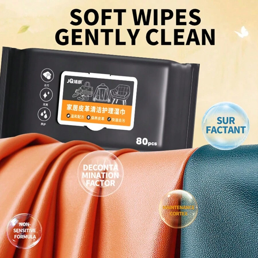 Home Use Leather Cleaning Wet Wipes For Sofa, Leather Jacket, And