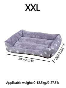 1pc Star Pattern Warm & Breathable Pet Bed, Suitable For Cats & Small Dogs, All Seasons. (Note: Please Buy One Size Larger For More Comfort. The Product May Appear Flattened When First Opened Due To Compression, But Will Regain Its Original Shape After 3-5 Days Of Manual Fluffing And Placement.) - Grey - View 16