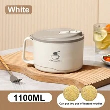 1 件大容量不锈钢面碗，宿舍方便面杯午餐盒带盖保温碗圣诞礼物