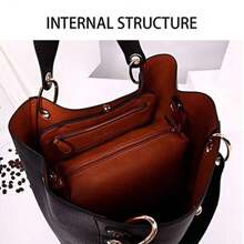 Pahajim Handbag Women's Leather Bag Women's Shopper Large Tote Shoulder Bags Faux Leather Waterproof Bag Shoulder Bag Gift For Women - màu nâu - Xem 4