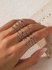 1 peça Anel de aço inoxidável e ouro 14k para mulheres, estilo minimalista e elegante, design de pedra de nascimento de dezembro