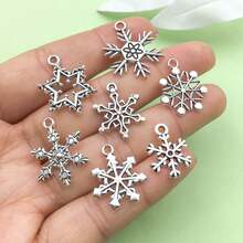 20 件圣诞鹿雪袜树手套圣诞老人饰品仿古银色混合 DIY 雪花吊坠配件珠宝制作工艺用品 - 復古銀色 - 查看 3