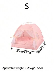 1 pieza Tienda para mascotas con estampado floral, diseño delgado y transpirable lavable, adecuado para gatos y perros pequeños, se puede usar tanto en interiores como en exteriores, para todo el año
