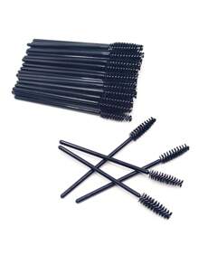 100pcs 50pcs Disposable Mascara Extension Brush Sets - Eyebrow Applicator, Black, Nylon Brush, ABS Plastic Handle, Fragrance Free - Multicolor - View 2
