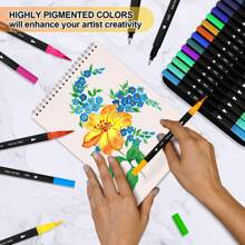 1set Colored Double Head Marker Pen, Modern Marking Pen For Students
