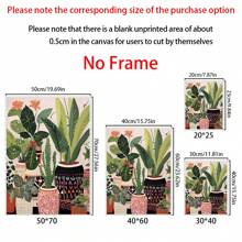 1pc Boho Boho Antique Vase, House Plant Mural, Wall Canvas Art, Home Poster, Framed Art Gift,Wall Art Gifts Birthday Graduation - Multicolor - View 2