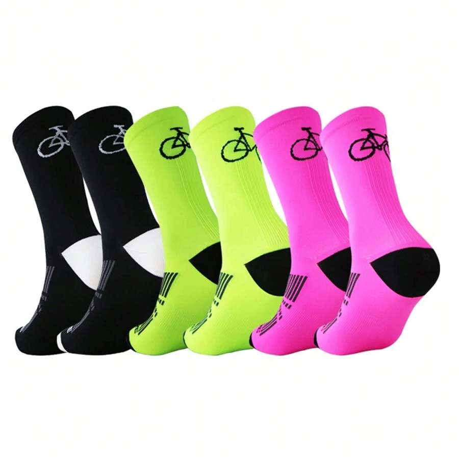 1 Pair Bicycle Socks Sports Running Compression Socks Bicycle Sports Football Socks - Multicolor - View 1