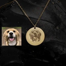 [定制]个性化照片项链 - 个性化珠宝，肖像项链，照片激光雕刻项链纪念礼物 - 彩色 - 查看 2