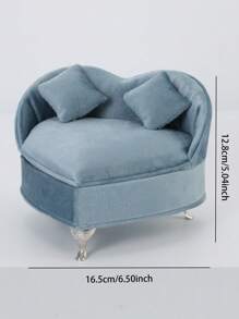 1pc Creative Imitation Home Sofa Jewelry Storage Box Valentine Day Back To School - Dusty Blue - View 14