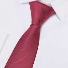 1pc Striped Casual/Business Lightweight Polyester Necktie, Versatile For All Seasons, Hot Selling Promotion - Black - View 3