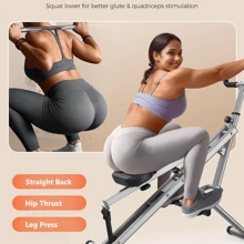 Flybird Pink Squat Machine Rowing Machine For Home 2 In 1 Rower & Squat Assist Workout Foldable Rower For Home Full Body Worikout Adjustable 4 Resistance Bands 330lbs - 灰色 - 查看 5