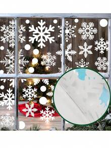 1pc Christmas Snowflake Static Cling Window Sticker, Christmas Window Decals, Holiday Winter Window Film Decorations,Christmas - Multicolor - View 12