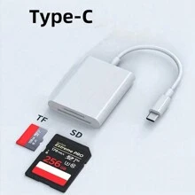 USB C SD Card Reader Compatible With IPhone 15/IPad/Apple Laptop/Galaxy Android, USB-C Type C SD Reader Supports SD And MicroSD Memory Card Adapter, Trail Camera Viewer Plug And Play - 2 Slots