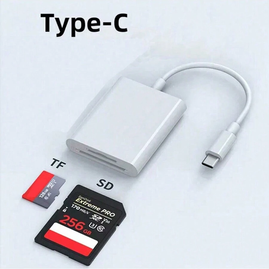 USB C SD Card Reader Compatible With IPhone 15/IPad/Apple Laptop/Galaxy Android, USB-C Type C SD Reader Supports SD And MicroSD Memory Card Adapter, Trail Camera Viewer Plug And Play - 2 Slots
