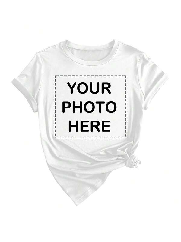 Plus Size Customized T-Shirts For Christmas, Thanksgiving, Halloween - Add Your Own Text/Images (Family Photos/Selfies/Pet Photos/Friend Photos) (Badge Logo/Company Logo/Family Photo/Selfies) To Design Your Own Personalized Printed T-Shirt, Customized T-Shirt, Anniversary Gift, Christmas, Thanksgiving, New Year Patterns, Baby/Couple/Family/Pet Photos,Kitties,Ornamental Stylish, For Summer,Ornamental,Dawg,Unique,Custom,Ideal Gifts For Her,Family,Friends,Pink Girls,For Holiday,For Vacation,For Anniversaries