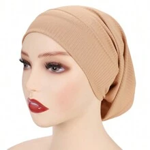 1pc Basic Solid Color Modal Hijab Inner Cap, Breathable Non-Slip Knitted Hijab Undercap Daily Under Cap - Multicolor - View 10