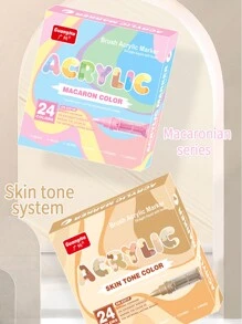 1pc Direct Liquid Soft Tip Acrylic Marker Pen, 12/24/48/72 Colors, Student Dedicated Non-Transparent, Multi-Color Available, Stackable, Watercolor Pen, For Art Students, DIY Colored Brush - Straight Liquid Soft Tip Marker Pen - View 12