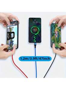 BinBoom Multi Charging Cable, Multi USB Charger Cable 3 In 1 Charging Cable Universal USB Charging Cord With Type-C, Micro USB, IP Port For Most Cell Phones & Pads Compatible With IPhone, Android, Camera, MP3 Universal Adapter Polyamide - Multicolor - View 5