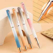Colorful Stainless Steel Fashionable And Exquisite School Students Writing Calligraphy Birthday Gift Pen, With Ink Absorption And Interchangeable Ink Cartridges, 0.28mm Ultra-Fine Pen, Convenient For Business And Office Use - Multicolor - View 12