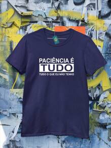 T-Shirt Shirt Patience Is Everything Funny Quotes Funny TShirt Unisex - 藏蓝色 - 查看 2