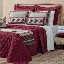 Turin Queen Bedspread Kit 5 Pieces 180 Thread Count - 酒紅色 - 查看 4