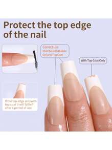 120片预着色法式美甲贴纸，中号方形图案假指甲，DIY美甲延长，美甲护理用品 - 淺粉色 - 查看 4