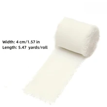 1/3 cuộn ruy băng chiffon tua rua thủ công DIY, kích thước 1,5 inch x 21 yard, thích hợp cho thiệp mời cưới, bó hoa cưới, gói quà, đồ thủ công DIY, làm nơ, trang trí tiệc. - Màu trắng sữa (mùi hương: lan Nam Phi) - Xem 3