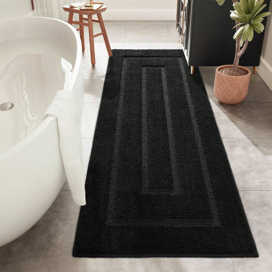Bathroom Runner Rugs 24x70 Non Slip Washable Bathroom Rug Soft And Absorbent Microfiber Long Bathroom Rug White Plush Bathroom Rug For Bathroom Shower Floor