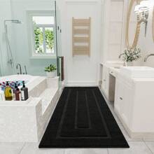 Bathroom Runner Rugs 24x70 Non Slip Washable Bathroom Rug Soft And Absorbent Microfiber Long Bathroom Rug White Plush Bathroom Rug For Bathroom Shower Floor