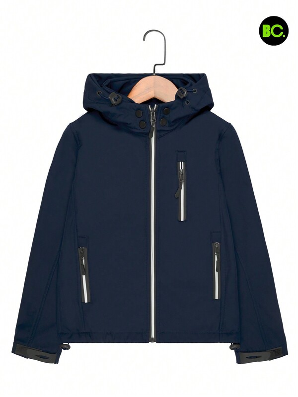 Chamarra Niño Juvenil Chaqueta Rompeviento Moderna Con Capucha Desmontable