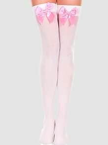 5/3/1 双性感红色蝴蝶结过膝袜，白色蝴蝶结过膝袜，适合圣诞节、万圣节 - 彩色 - 查看 16