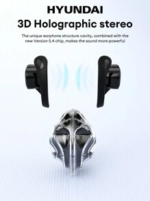 HYUNDAI 现代 HY-X15Ultra 蓝牙耳机，挂耳式，被动降噪，高清 3D 环绕声，低延迟，适合运动和骑行，电池寿命长，佩戴舒适，开放式无线耳机，兼容智能手机和电脑 - 黑色 - 查看 5