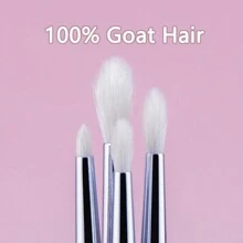 4支装眼影晕染刷套装，白山羊毛眼影化妆刷，多种尺寸眼影晕染化妆工具，眉刷，眼影刷