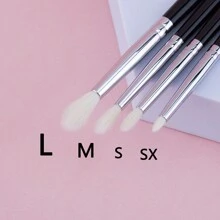 4支装眼影晕染刷套装，白山羊毛眼影化妆刷，多种尺寸眼影晕染化妆工具，眉刷，眼影刷