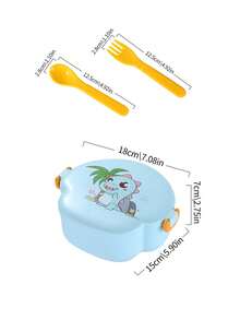 1pc Cartoon Bento Box, Microwave , Portable, Suitable For Salad, Rice Bowl, Great For Students And Office Workers, Fruits, Vegetables, Sandwiches, Ideal For Meal Prep And Back To School - Multicolor - View 2