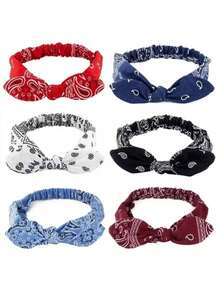 1pc Print Headbands Vintage Cross Knot Elastic Hairband Women Bandana For Women Girls New Soft Hair Bands Hair Accessories - Multicolor - View 2