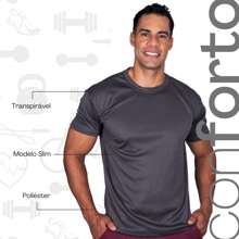 Camiseta Masculina Manga Curta Fitness Slim Para Treino Acad