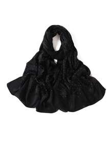 1 Peça Acessórios de Abaya de Alta Qualidade em Cor Sólida para Senhoras, Lenço de Crepe de Cetim de Seda com Brilho de Pedrinhas Strass, Xale Brilhante e Cintilante, Faixa para Cabeça de Mulher