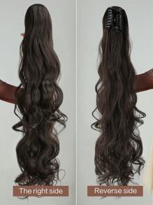 Claw Ponytail Extension Hair Accessories 32 Inch Brown Long Natural Wave Heat Resistant Fiber Synthetic Ponytail Hairpiece For Women Daily Used
